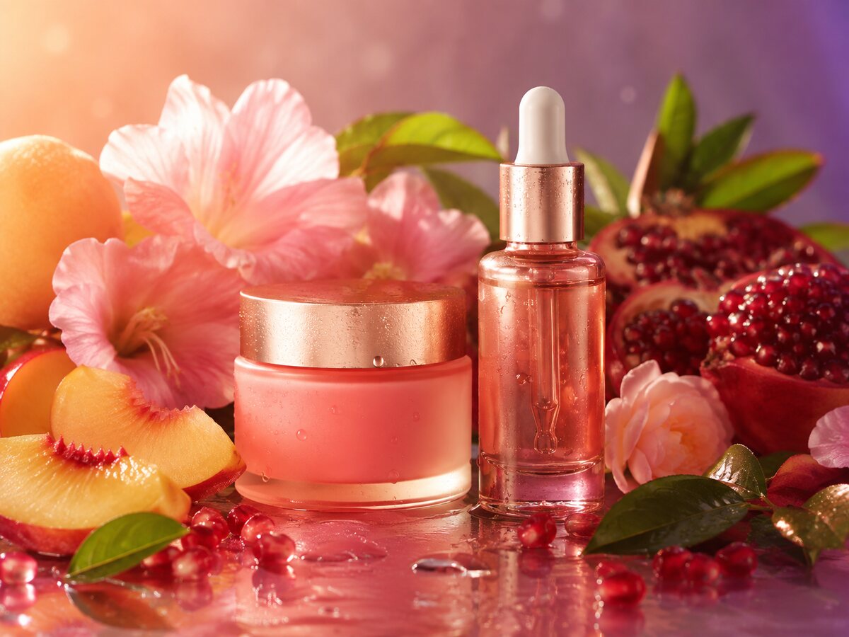 Colorful beauty and skin-care wellness setting